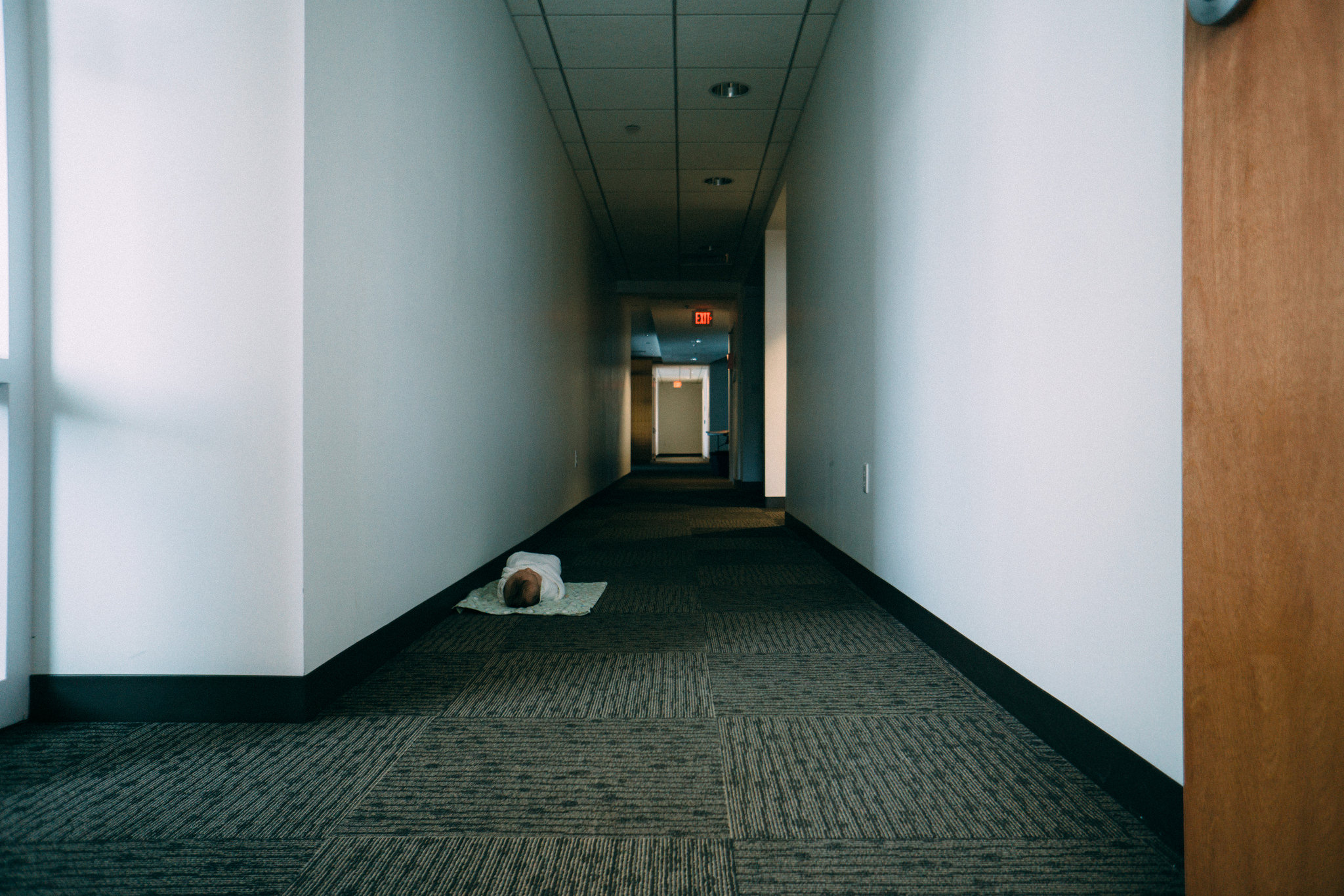 in a hallway at the kennedy school
